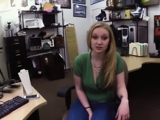 Alluring blonde gets her pussy fucked by Shawn in his office