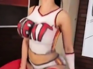 Amy Anderssen with her bodypainted is playing Basketball