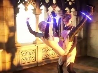 3D anime shemale hard fucking and tittty cumming