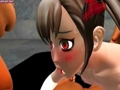 Animated girl gets holes fucked