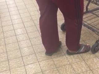 Big booty Gilf in maroon track suit 2