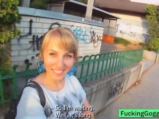 Teen babe gets cumshot.