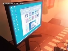 Anime 3d anime girl plays sex games on the pc