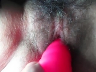 My hairy wife with a vibrator