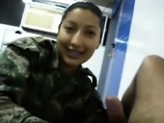 Latina military officer blowjob
