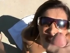 Awful filthy blowjob is given by warm woman from the swimmi