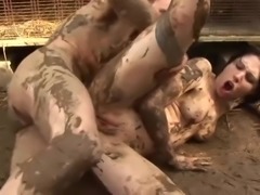 French Chick Muddy Rough Fuck