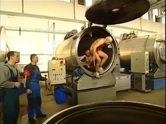 Busty Blonde Fuck At The Factory