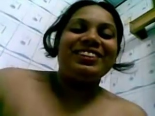 Hot and chunky amateur Desi with her lover in the bedroom