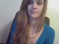 Light haired web cam gal exposed her tits while masturbating her wet cunt