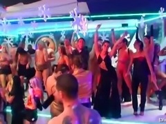 Girls on intense heat get thoroughly hammered at a club party turned orgy