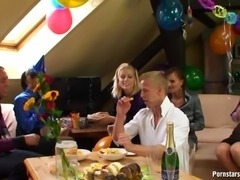 His birthday party quickly turns into a wild fuck party