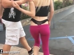 Tight Blonde Fucked With Her Thong On!