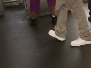 Big booty bitch in purple pants vpl 2
