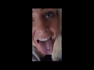 Blonde chick sucks dick on her knees and gets cim