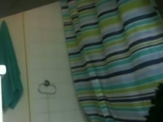 Perfectly shaped flatmate filmed on amateur camera in the camera