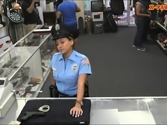 Big ass Latin police officer fucked hard by pervert pawn guy