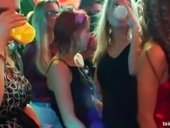 Lucky ladies sucking some pulsating boners in the kinky nightclub
