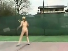 Slim Sporty Blonde Hot Rimming At The Tennis Court