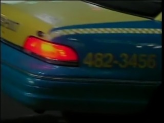 Guy joins blonde in cab and gets his cock sucked.