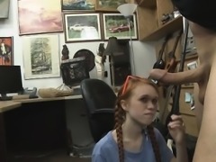 Face Fucking Redheaded Dolly Little In Pawn Shop Office
