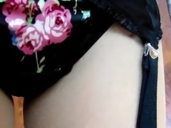 1950&#039;s Flower Dress And Black Underwear