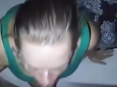 Slag deep throats black cock