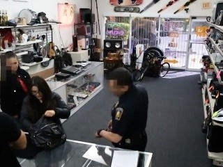 Horny pawn guy fucked woman with glasses at the pawnshop