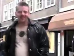 Amateur undresses blonde Dutch hooker in street