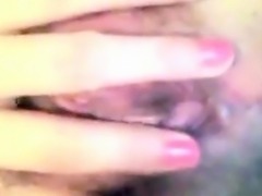 Oriental woman close up bate with crazy orgasm contractions