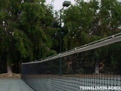 Bodacious blonde beauty getting fucked deep by her black tennis coach