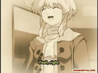Coed hentai cutie gets licked and poked from behind