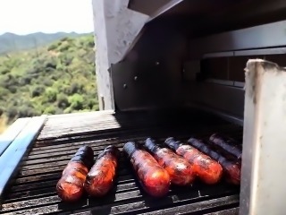 Teen girlfriend fucking after bbq outdoor