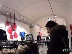 Ravishing czech cutie is tempted in the mall and fucked in p