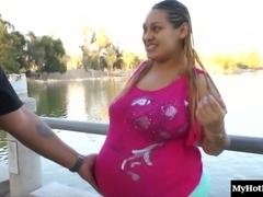 Pregnant Cassandra Cakez spreads legs for yet another drilling