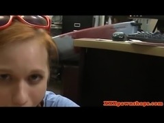 Ginger pawnshop amateur cockriding after bj