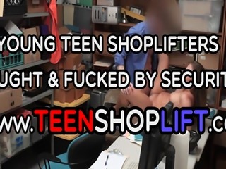 Mall cop fucks chubby amateur teen he caught shoplifting