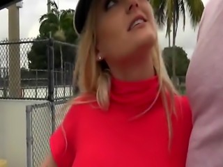 Blonde milf Kristina gets roughly banged in doggy