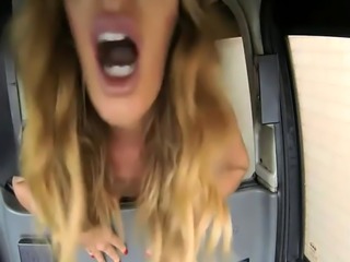 Nasty big tits gold digger creampied by pervert driver
