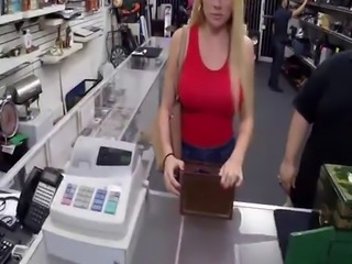 Sexy blonde Skyla Novea fucks a pawnman for money