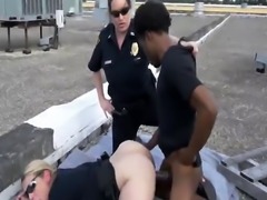 Two cock hungry female cops get their wet vaginas fucked by a handsome
