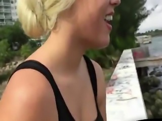 Blonde girl talked into fucking stranger