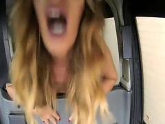 Massive boobs gold digger gets creampie by nasty driver