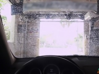 She gave me a special surprise as we went through the car wash. This lovely black babe slobbered all over my white cock, giving me an amazing blowjob. When we got home, she sucked me and rode my cock some more.