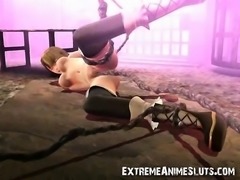 3D Girl Wrecked by Aggressive Tentacles!