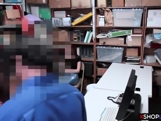 Teen thieves caught stealing and fucked by a security guy