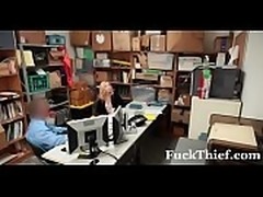 Prevention Officer Cuffs &amp_ Fucks Blonde Thief - FuckThief.com