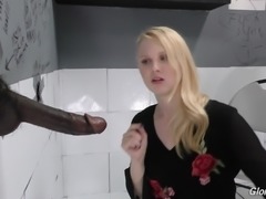 Lily Rader has a blast while riding a BBC from a glory hole