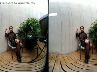 vrpussyvision.com - young girl smokes topless and in leather