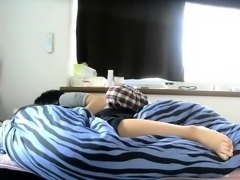 Sweet Japanese teen gets pounded by her boyfriend on the bed